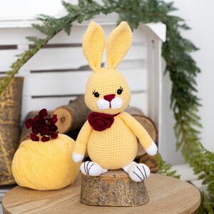 Giocattolo morbido coniglietto pasquale giallo, bambola di peluche coniglio, regalo giocattolo per bambini Ogranic per bambina