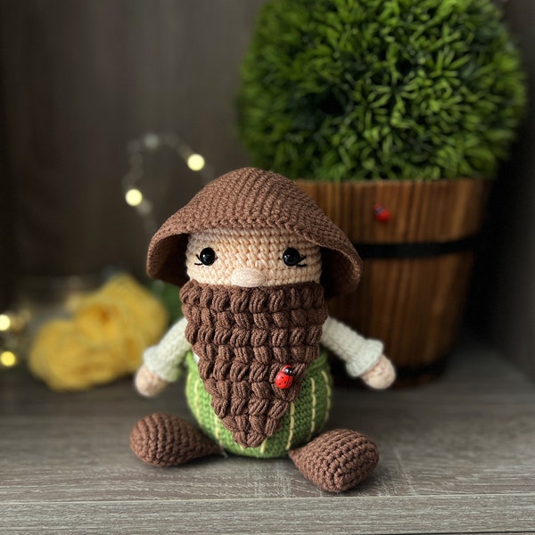 Garden Gnome crochet pattern Amigurumi gnome crochet patterm, mushroom gnome tutorial, Pdf