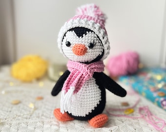 Padrão de crochê de pinguim, animal amigurumi fácil, PDF