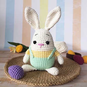 Crochet pattern Easter bunny Amigurumi Easter rabbit decor, PDF English