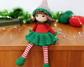 Ellie the Christmas Elf crochet pattern Amigurumi elf girl doll  PDF-Instant download