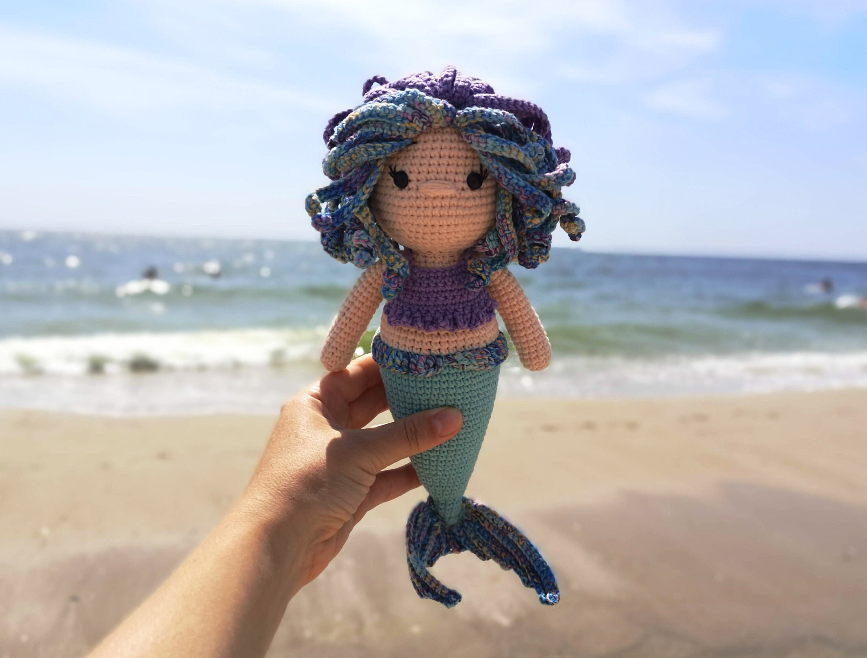 Crochet Baby Mermaid pattern, amigurumi mermaid doll pattern,  PDF-Instant download in English