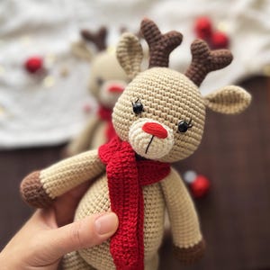 Christmas soft reindeer toy Rudolph the reindeer stuffed deer Baby first Christmas gift idea