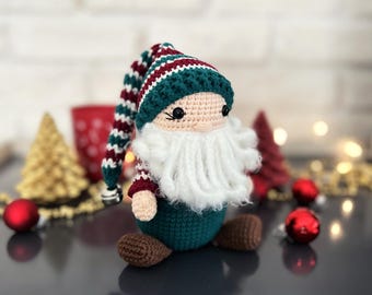 Christmas Gnome doll crochet pattern Amigurumi Elf gnome tutorial, PDF