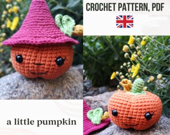 Crochet pumpkin pattern, halloween amigurumi pumpkin decoration, pdf file