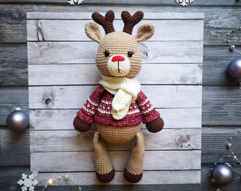 Christmas  soft baby Reindeer toy  Santa's deer toy for kids Rudolph the red nosed reindeer gift