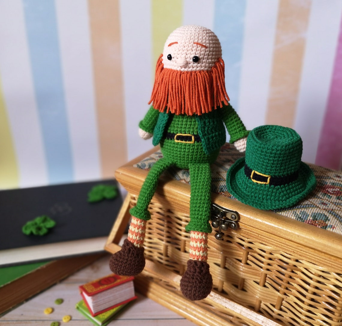 Crochet Leprechaun doll Pattern St Patrick's day decor Etsy