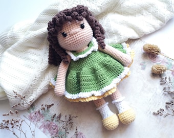Molde de boneca de crochê, molde da boneca Lina amigurumi com roupinhas, PDF - Download instantâneo