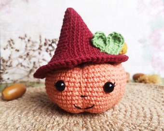 Crochet pumpkin pattern, halloween amigurumi pumpkin decoration, pdf file