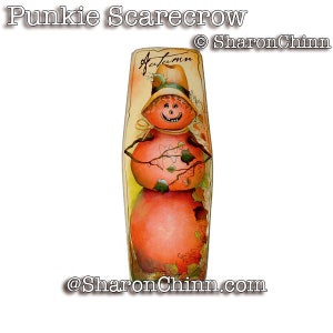 Pumpkin Scarecrow Painting Pattern by Download, Punkie Scarecrow Barrel Stave, Sweet Patoodies, SC00246