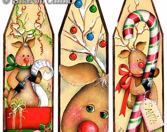 Reindeer Mini Ironing Board Ornaments Painting Pattern by Download, More Reindeer Antics, Sharon Chinn, Sweet Patoodies, SC00244