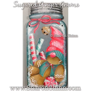 Ginger Gnome Painting Pattern by Download, Mason Jar Cutout, Sharon Chinn, Sweet Patoodies, SC19010