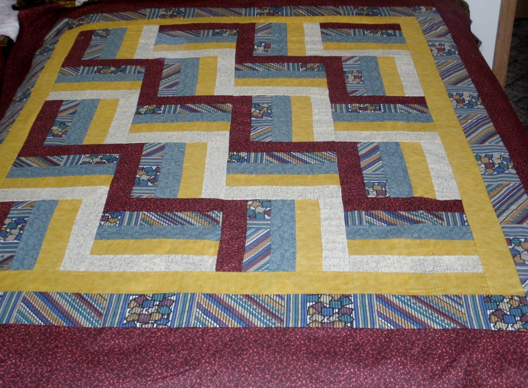 Rail Fence Twin Quilt - Etsy