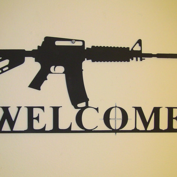 AR-15 Colt Welcome Sign - Gun owner -Protected Property