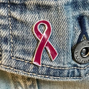 Burgundy Ribbon / Lapel Hat Pin / Sickle cell anemia / Multiple Myeloma Awareness / Hemachromatosis / Sturge-Weber / Meningitis