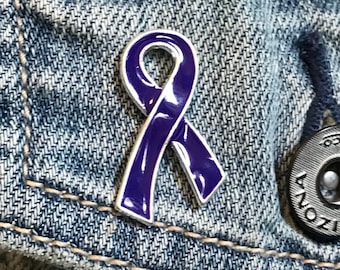 Violet Dark Purple Ribbon Pin / Lapel Hat Pin / Hodgkins Hodgkin’s Lymphoma Survivor / Awareness