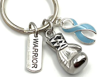 Pick Your Ribbon - Boxing Glove Fighter Keychain / Cancer Survivor Awareness Gift  / Spoonie / Chronic Illness - Fight Like a Girl