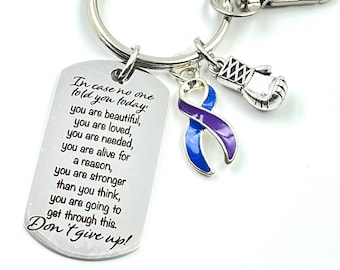 Don't Give Up / Encouragement Poem Keychain - Rheumatoid Arthritis Awareness Gift / RA Warrior Key Chain