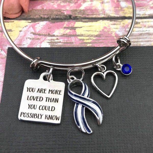 Pick ANY Ribbon - You are Loved Bracelet / Cancer Leukemia Lymphoma Melanoma Osteosarcoma Survivor / Chronic Illness Spoonie  Awareness