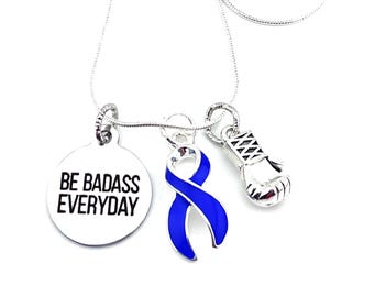Periwinkle Ribbon Halskette - Speiseröhren-, Magen-, Magen-, Darmkrebs-Überlebender, Reizdarmsyndrom - Be Badass Everyday