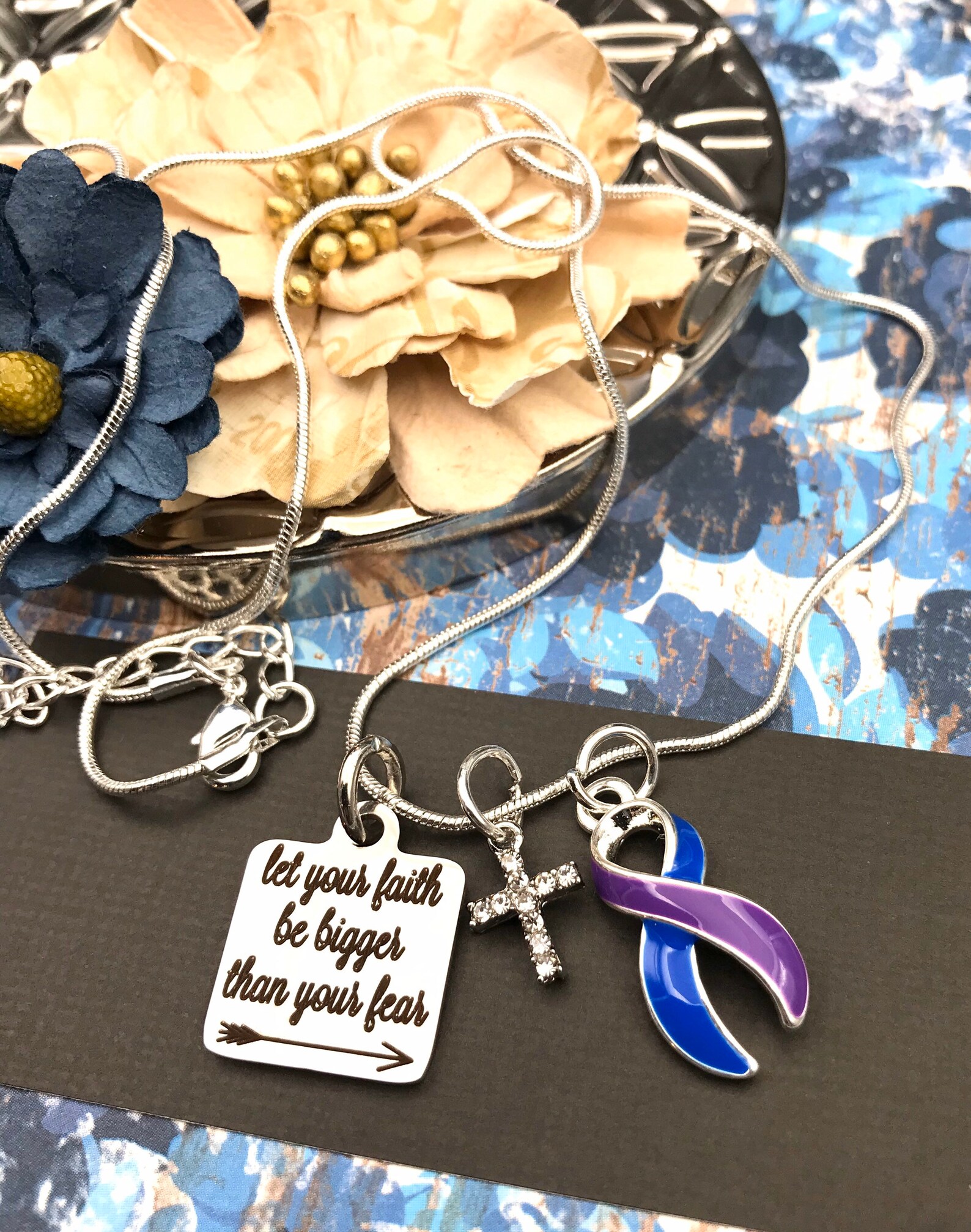 Rheumatoid Arthritis Awareness Necklace Gift Let Your Faith Etsy