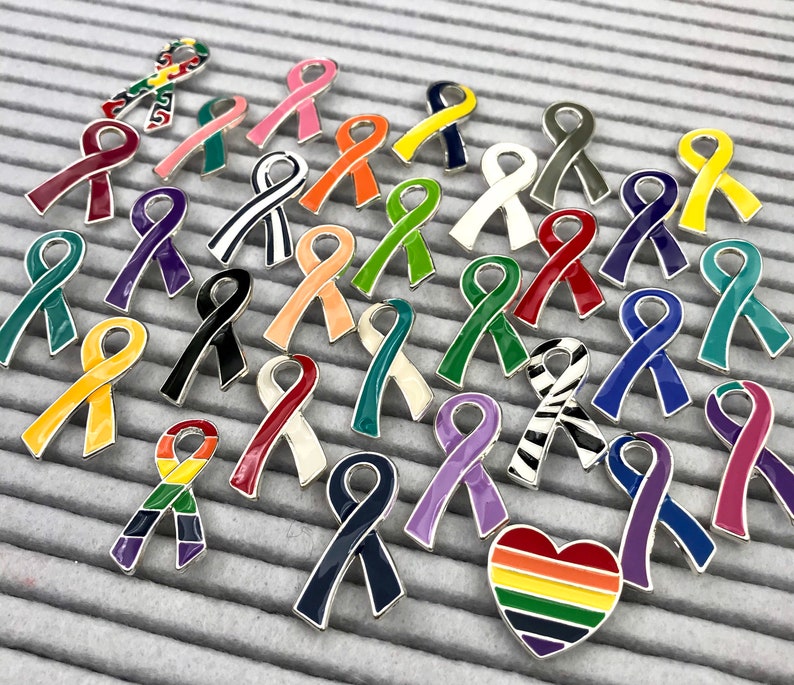 Awareness Ribbon Lapel Hat Pins / Pick Your Color / Cancer Etsy