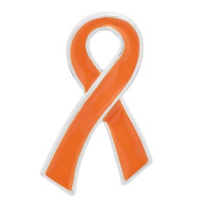 Orange Ribbon / Lapel Hat Pin / Kidney Cancer / Renal Cell Carcinoma / Leukemia Awareness / Multiple sclerosis / wedding