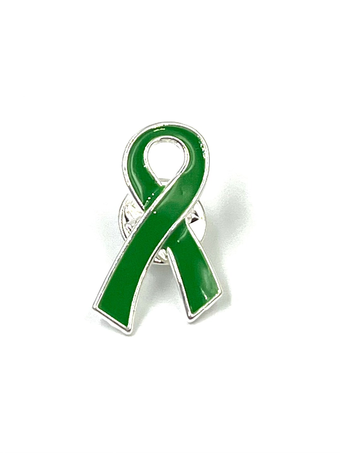 Green Ribbon / Lapel Hat Pin / Adrenal Cancer, Cerebral Palsy, Spinal ...