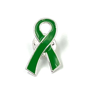 Grüne Schleife / Revers Hutnadel / Nebennierenkrebs, Zhirnlähmung, Rückenmarksverletzung, Organspende Bewusstsein / Hochzeit