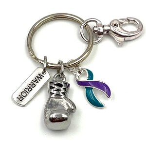 Pick Your Ribbon Boxing Glove Fighter Keychain / Cancer Survivor Awareness Gift / Spoonie / Chronic Illness Fight Like a Girl image 4