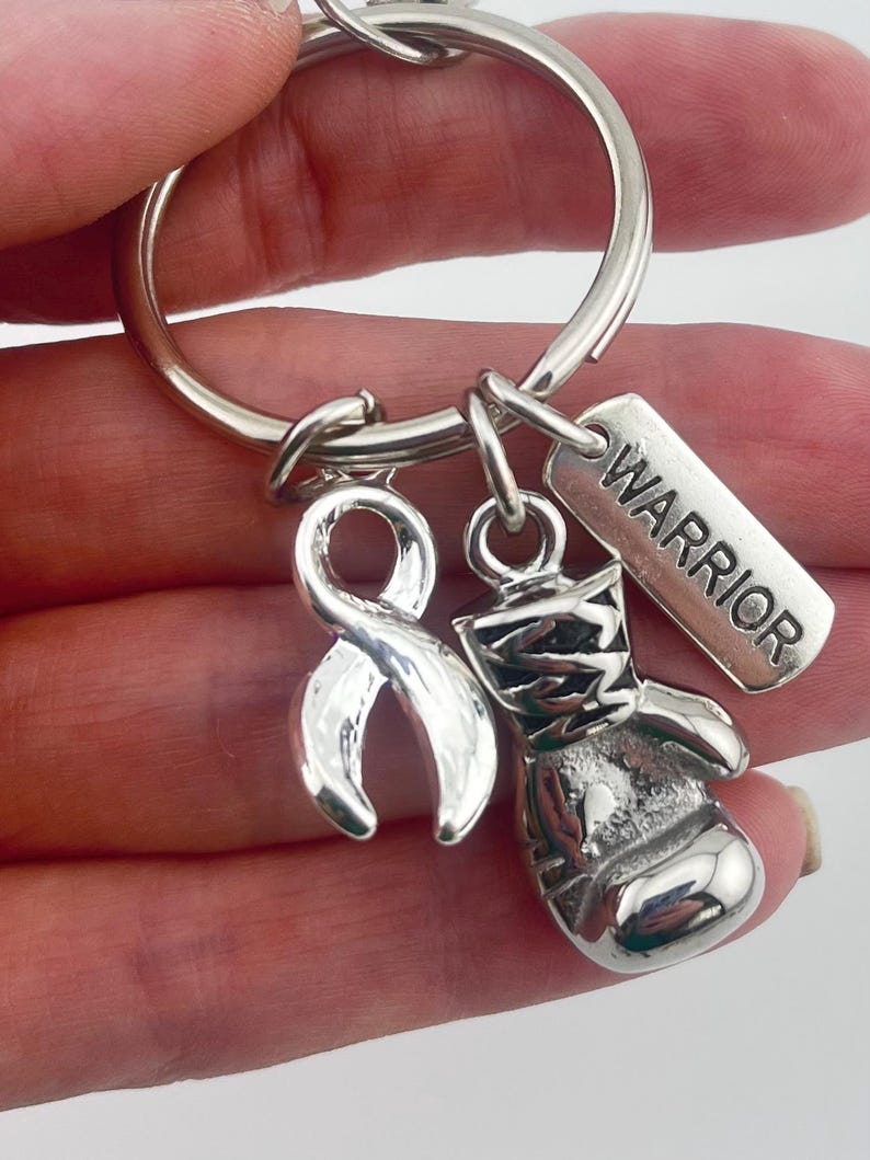Periwinkle Ribbon Boxing Glove Keychain / Pulmonary Hypertension, GERD ...