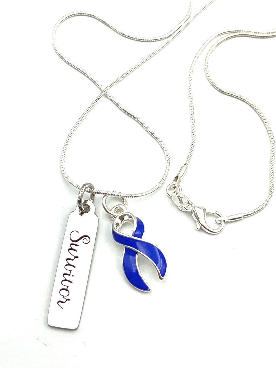 Periwinkle Ribbon Necklace - Anorexia / Bulimia Awareness / Esophageal ...