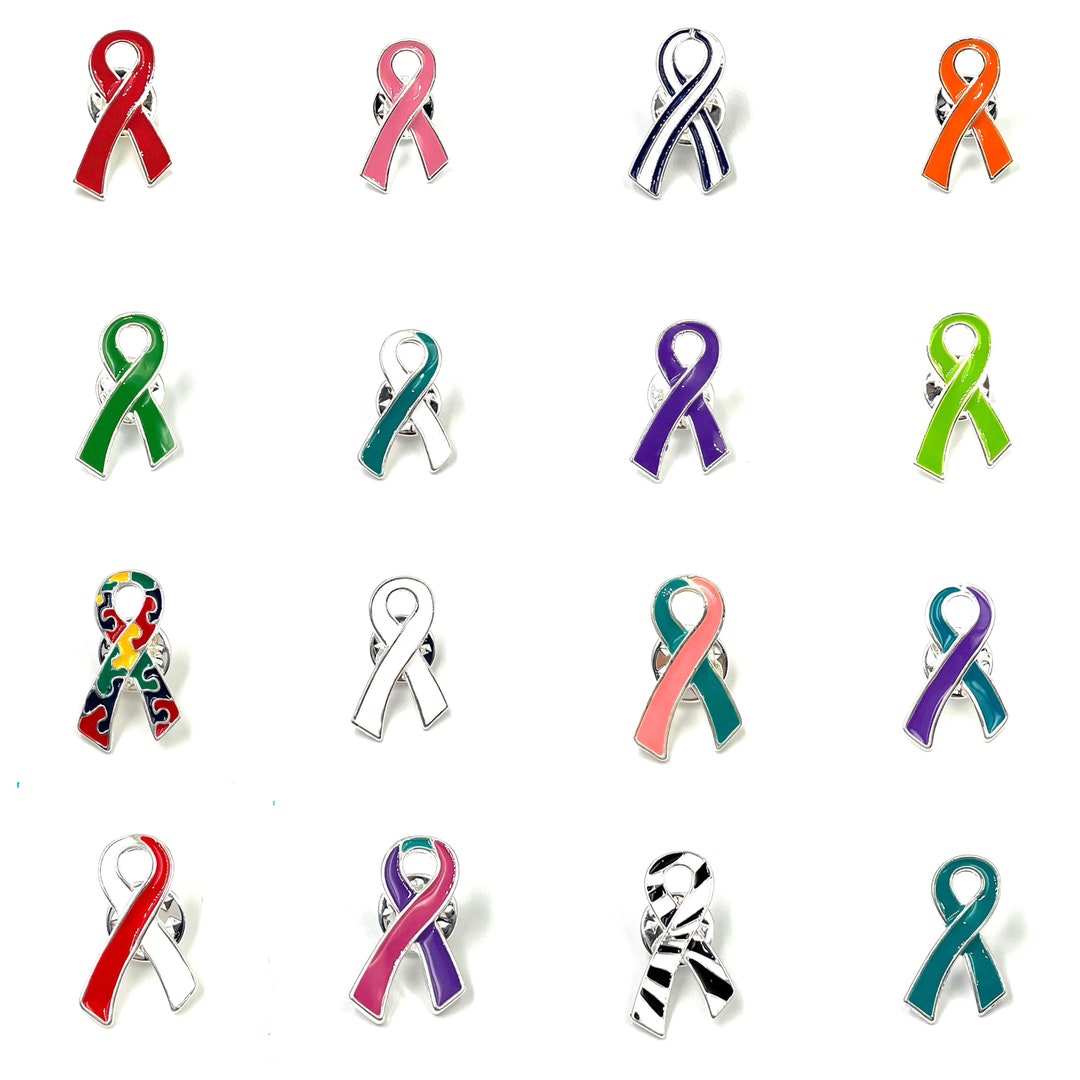 Épingle à Broche Ruban Rose Cancer Du Sein & Violet Pancréas - Symbole Élégant De Soutien Et Survie En Argent Plaqué Or