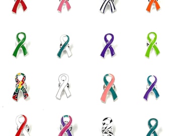 Awareness Ribbon Lapel Hat Pins / Pick Your Color / Cancer Survivor / Awareness Gift / Wedding Accessory