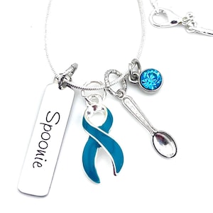 Pick Any Ribbon Color - Spoonie Necklace / Chronic Invisible Illness Awareness Gift