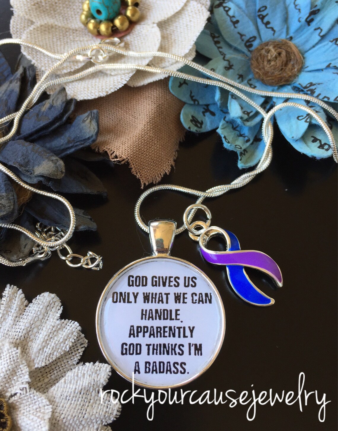 Rheumatoid Arthritis Awareness Necklace God Gives us Only Etsy