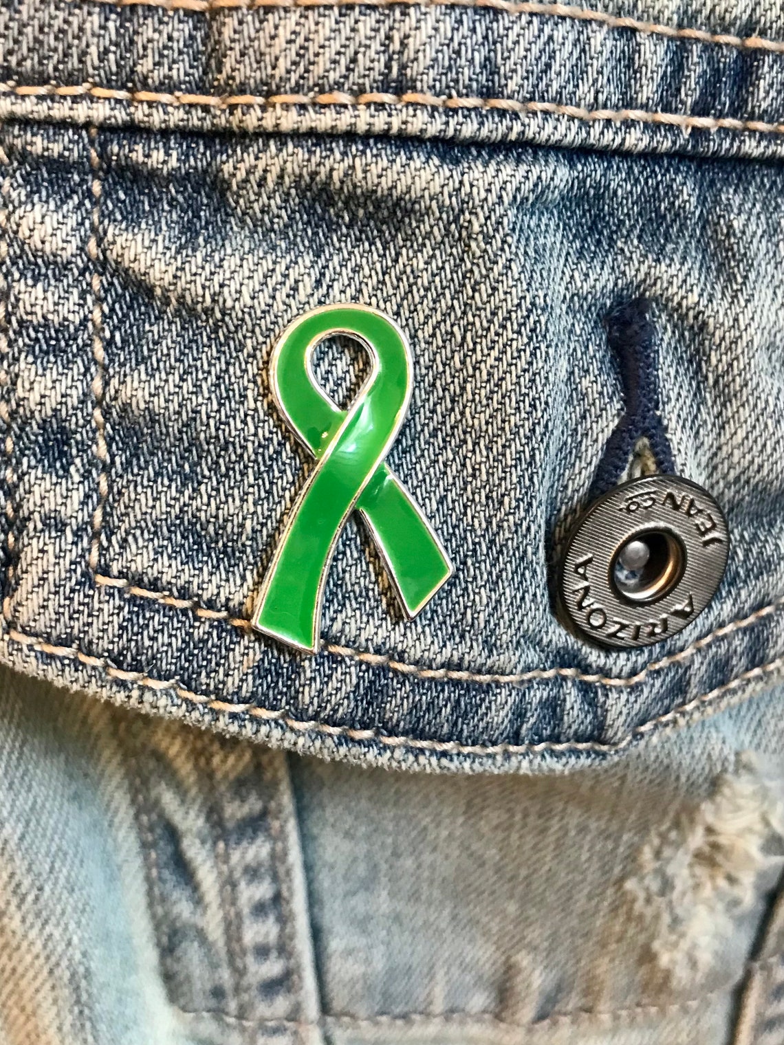 Green Ribbon / Lapel Hat Pin / Adrenal Cancer Cerebral Palsy - Etsy