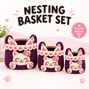 Crochet Basket Pattern PDF, Crochet Storage Basket, Amigurumi Basket Pattern, Handmade Basket Crochet Pattern, Digital Download