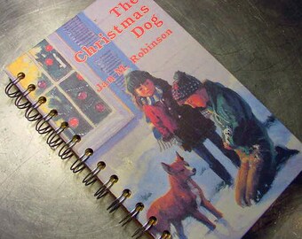 CHRISTMAS DOG JOURNAL Vintage Altered Book