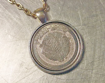 Pacman Pendant P MAN LAND Vintage Token Silver