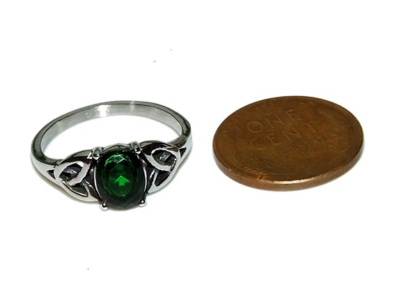 Vintage 90s Style Boho Goth Grunge Celtic Emerald… - image 4