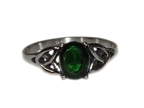 Vintage 90s Style Boho Goth Grunge Celtic Emerald… - image 3