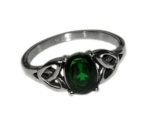 Vintage 90s Style Boho Goth Grunge Celtic Emerald… - image 1