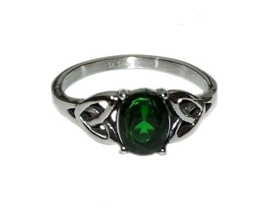 Vintage 90s Style Boho Goth Grunge Celtic Emerald… - image 2