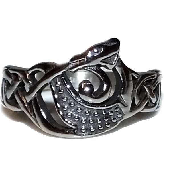 CLEARANCE Vintage 90s Style Boho Goth Grunge Celtic Norse Viking Dragon GENUINE STAINLESS Steel Non Tarnish Unisex Ring