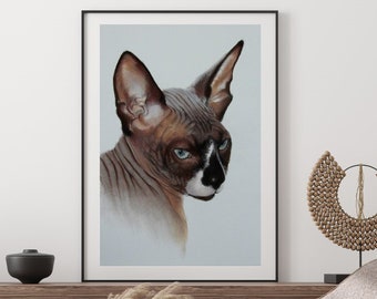 Katzenportrait in Pastell zeichnen lassen, Haustierzeichnung nach Foto, handgezeichnet, Original, Geschenkidee
