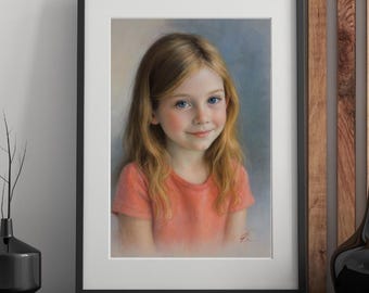 Pastel portrait from photo, personalized portrait, hand draw, personalized  portrait gift