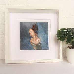 Female nude art in oil on cardboard, naked woman painting, erotic art, original unique image 4