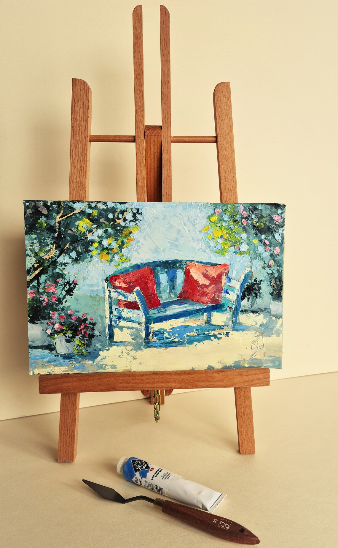 Oil painting on cardboard original painting landscape Etsy