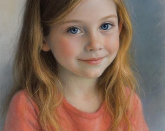 Originales Portrait in Pastell, realistische  Porträtzeichnung nach Foto, personalisiert, individuell und echt, handgezeichnet